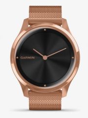 Garmin Vivomove 18ct Rose Gold PVD Luxe 42m Stainless Steel Milanese Strap Smartwatch