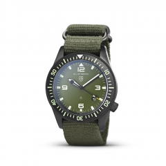 Elliot Brown Holton with Green Dial & Webbing Strap