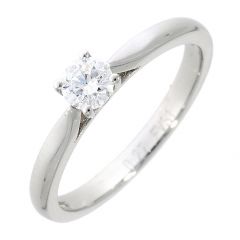 Platinum Single Stone Round Brilliant Cut 4 Claw Ring 0.25cts  (available in different Diamond sizes)