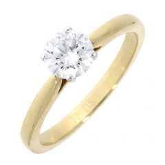 18ct Single Stone Round Brilliant Cut 4 Claw Ring 0.15cts 