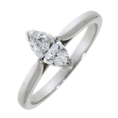 Single Stone Diamond Marquise Shaped Ring 