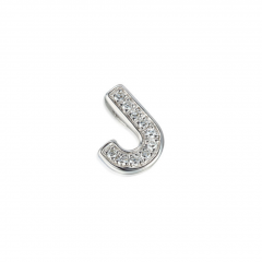 9 Carat White Gold Pave Diamond Letter J Pendant