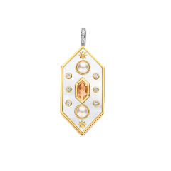 Ti Sento Gold Plated Mother of Pearl Geometric Pendant 
