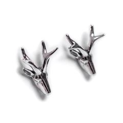 Henryka Stag Head Stud Earrings In Silver