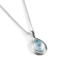 Henryka Classic Teardrop Necklace In Silver And Blue Topaz