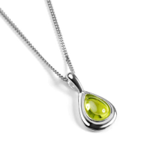 Classic Teardrop Necklace In Silver And Peridot