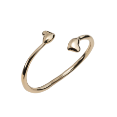 Uno de 50 Gold Plated Open Design Bracelet featuring Two Hearts