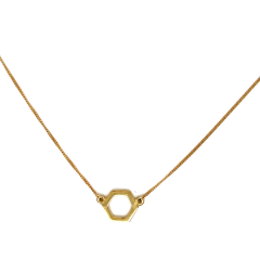 9 Carat Gold Hexagonal Necklace
