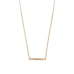 9 Carat Yellow Gold Necklace with Hammered Bar Pendant 
