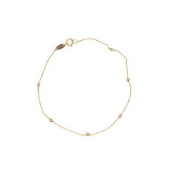9 Carat Yellow Gold Filed Trace Bracelet with ball design