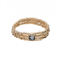 Gold Plated Waterfalls Elasticated Bracelet with Grey Crystal
