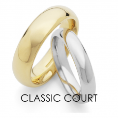 9ct, 18ct Gold or Platinum Classic Court Ladies and Gents Wedding Rings 