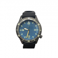 Elliot Brown Holton Professional with Blue Face , Black PVD Case and Black Fabric Strap 