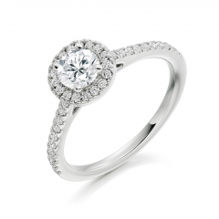 Platinum Halo Engagement Ring 