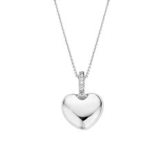 Ti Sento Milano Sterling Silver Heart Shaped Pendant with Cubic Zirconia 