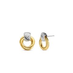 Ti Sento Milano Gold Plated Sterling Silver Hoop Earrings with Intertwining Circles 