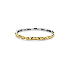 Ti Sento Milano Gold Plated Bangle Bracelet with Relief Pattern