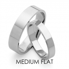9ct, 18ct Gold or Platinum Medium Flat Ladies and Gents Wedding Rings