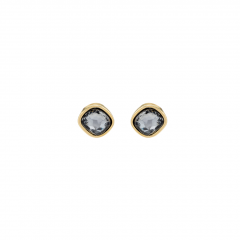 18 Carat Gold Plated Mademoiselle Earrings with Grey Crystal