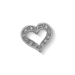 Sterling Silver Pave Open Heart Treasure