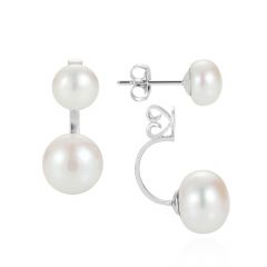 Claudia Bradby Duo White Pearl Earrings