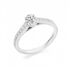Oval Diamond Solitaire Platinum Engagement Ring