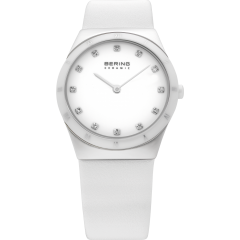 Ladies White Calfskin Leather Watch