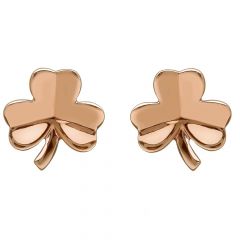 9 Carat Rose Gold Shamrock Stud Earrings