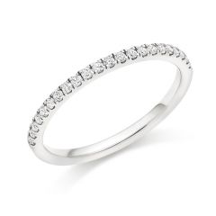 Platinum Half Eternity Ring with Claw Set Round Brilliant Diamonds 