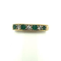 Pre-Loved 18ct Y/G Emerald and Diamond Eternity Ring 