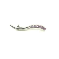 9ct White Gold Graduated Pink Sapphires Brooch 