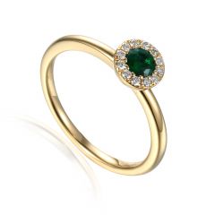 Emerald & Diamond Cluster Ring 