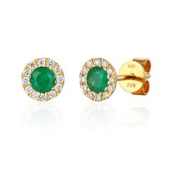 9 Carat Emerald & Diamond Earrings