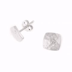 Sterling Silver Small Flat Square Nomad Studs