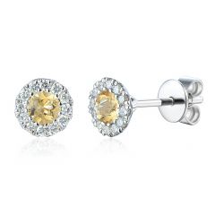 Opal and Diamond Cluster Earrings 