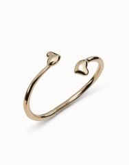 Uno de 50 Gold Plated Open Design Bracelet featuring Two Hearts