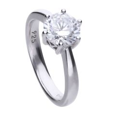 Diamonfire Cubic Zirconia Claw Set Ring 0.25cts 