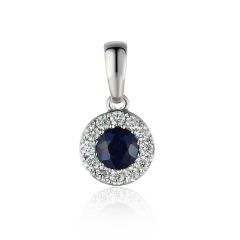 Sapphire & Diamond Cluster Pendant 