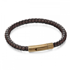 Fred Bennett Brown & Black Woven Leather Bracelet