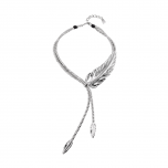 Silver Plated Feather Necklace 