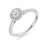 Platinum Halo Engagement Ring with Diamond