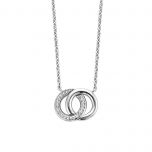 Ti Sento Milano Sterling Silver Entwined Circles Pendant with Cubic Zirconia 