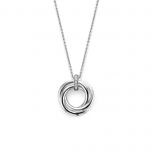 Ti Sento Milano Sterling Silver Circle Necklace with Cubic Zirconia 