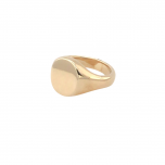 9ct Gold Oval Plain Heavy Signet Ring