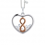 Astra Sterling Silver Infinity Heart Pendant with Cubic Zirconia