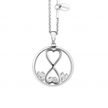 Astra Sterling Silver Heart Infinity Pendant with Cubic Zirconia 