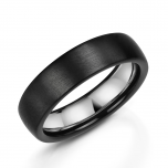Black Matt Zirconium 6mm Mens Wedding Ring 